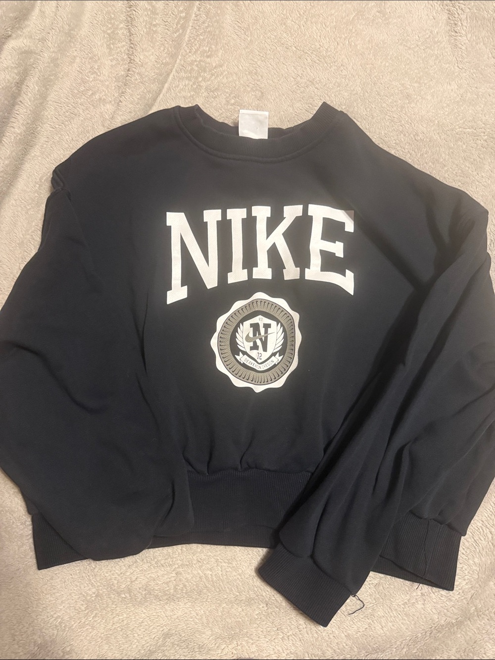 Nike Black Crewneck Sweatshirt with White Logo Emblem